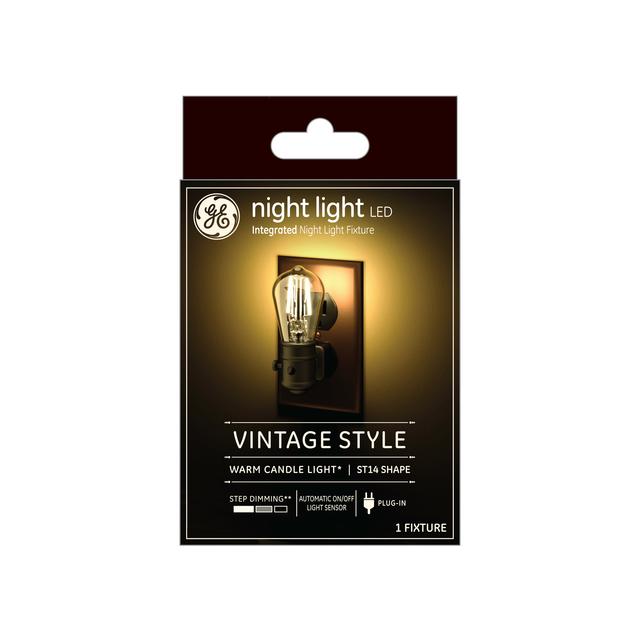 GE Night Light Vintage LED Warm Candlelight Decorative S14 Plug-in Fixture (1-Pack)