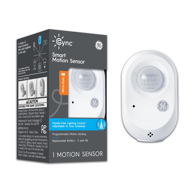 GE Cync Wire-Free Smart Motion Sensor, Bluetooth Enabled (1 Pack)